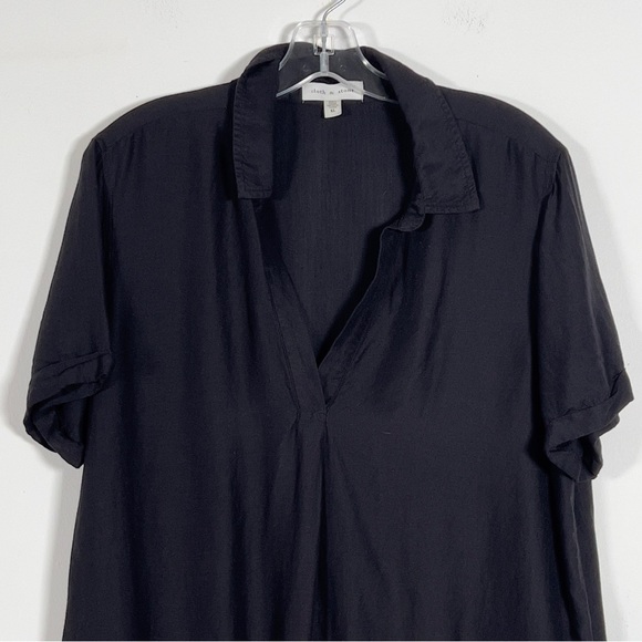 Cloth & Stone Short Sleeve Tie Waist Top Sz XL Black - Picture 6 of 13